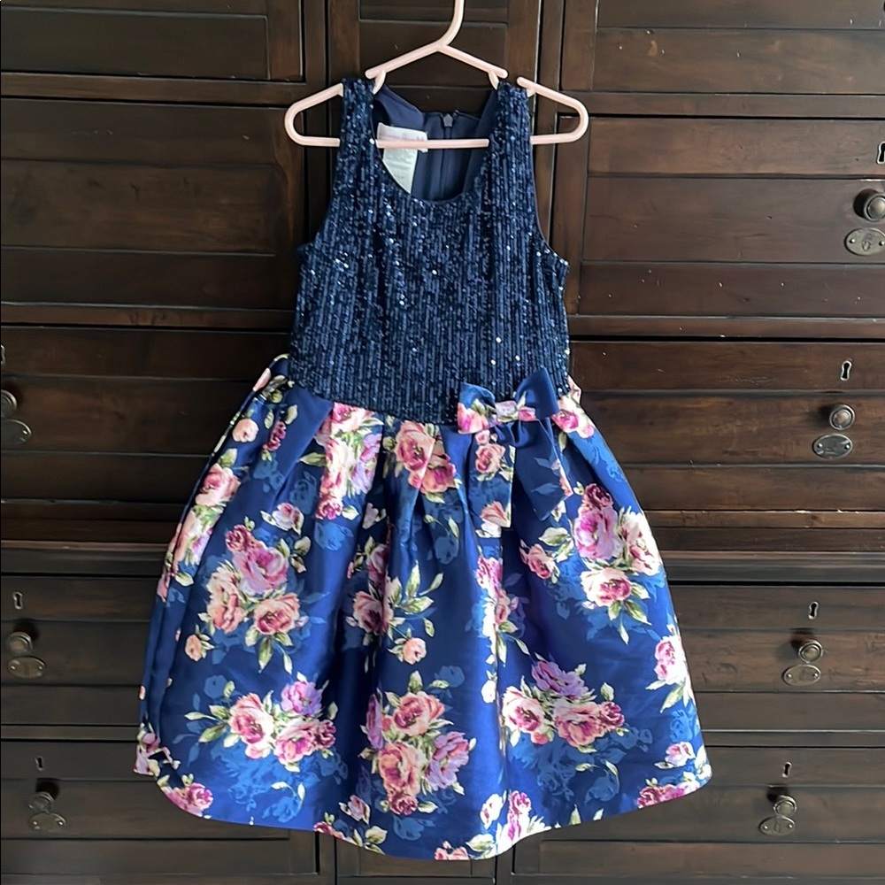 Bonnie Jean Blue Pleated Sundress for Wedding Guest